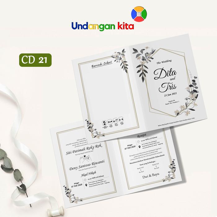 Gambar (100Pcs) Undangan Pernikahan Jasmine - Code 21 dari Undangan Kita undefined Tokopedia