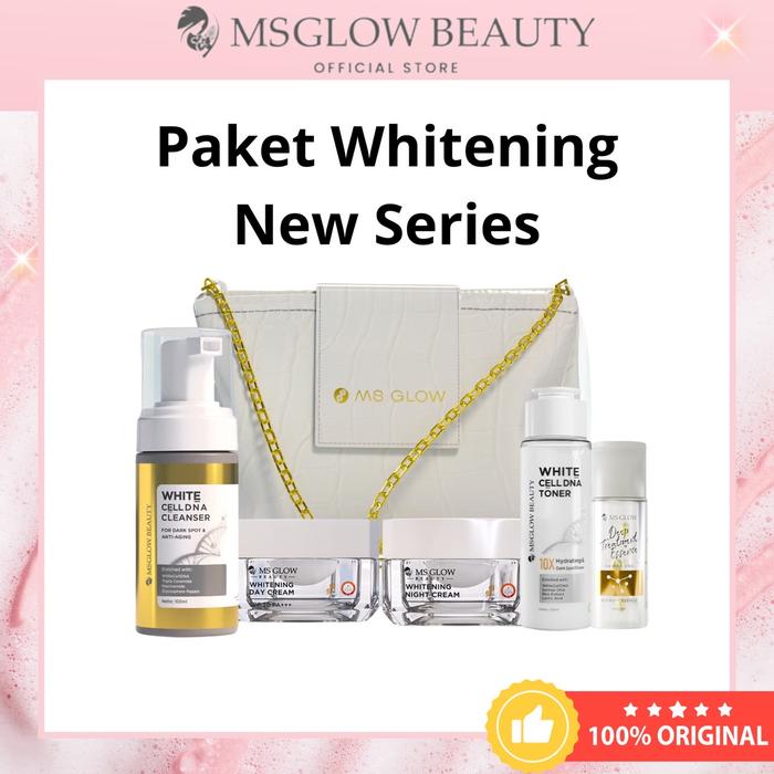 Gambar MS GLOW PAKET WAJAH TERBARU NEW PACKAGE SERIES ORIGINAL FREE DTE MINI - Whitening - Luminous - Whitecelldna - Acne - Ultimate - PAKET WHITENING SERIES dari MK SKIN TEAM OFFICIAL undefined Tokopedia