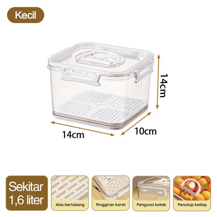 Gambar 【BELI LOKAL】Dejavu Tempat Buah Sayur Saringan Serbaguna Storage Box Multifungsi Pengering Sayuran Food Grade Kotak Penyimpanan Kulkas Dengan Tutup HLB405 - X1 Kecil dari Dejavu_NEW Kab. Tangerang Tokopedia
