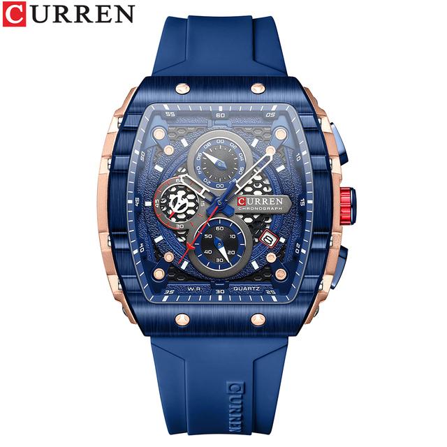 Gambar Jam Tangan Pria Analog Tali Silicone Chronograph CURREN 8442 - Dark Blue dari Curren_NEW undefined Tokopedia