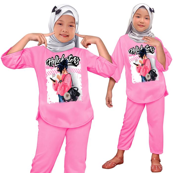 Gambar Setelan Anak Perempuan SETCEL OneSet Baju Anak Cewek Top Model 000104 Pakaian Anak SLEBEW cetak DTF - Pink, S 1-2 tahun dari TMTopModel undefined Tokopedia