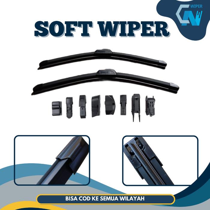 Gambar [Free 5 Bonus] Wiper Frameless Toyota Calya 1 set (Kiri & Kanan) semua ukuran dan jenis mobil - Soft Wiper dari ZNC Wiper undefined Tokopedia