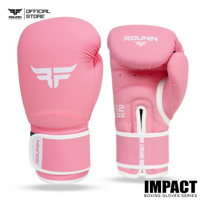 Gambar Boxing Glove Rounin Fightware, Sarung Tinju, Muay Thai Glove - Impact Series - PINK WHITE, 8oz dari Rounin Fightware undefined Tokopedia