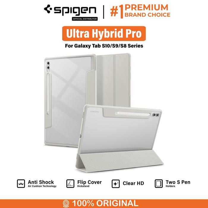 Gambar Case For Samsung Galaxy Tab S10 Ultra Spigen Ultra Hybrid Pro Anti Shock Crack Flip Cover Clear Casing - Gray, S10/S9/S8 Ultra dari Spigen Indonesia undefined Tokopedia