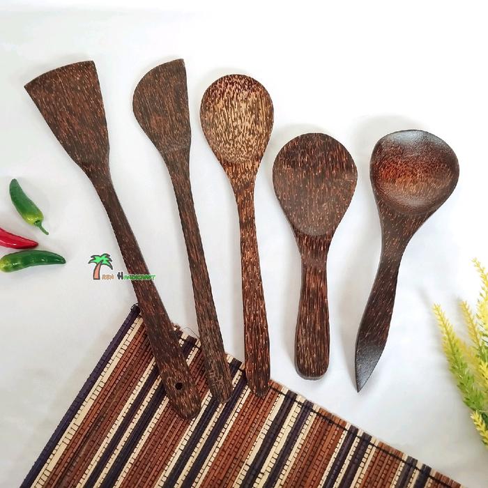 Gambar ARENHANDICRAFT Satu set alat dapur kayu 5pcs - Kayu Mahoni dari Aren Handicraft undefined 3 Tokopedia