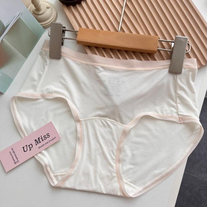Gambar UpMiss - Sangat Bernafas Panties (Mid Waist) Rasa Tencel Celana Dalam Wanita | 7A Antibakteri Skin Friendly Comfortable Seamless Underwear | Dalaman Lembut Halus Gadis Perempuan Wanita Dewasa | Underwear Import - Milky White, M(42-54kg) dari Up Miss Store undefined Tokopedia