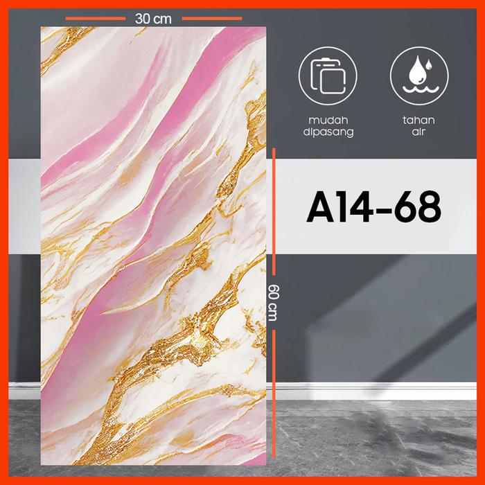 Gambar Wallpaper dinding VINYL Marble 30 x 60 cm /  Vinyl Marbel Granit / Stiker Lemari Cabinet Marbel Pvc - A14-68 60*30*0.3cm dari Hoptech Indonesia Jaya undefined Tokopedia