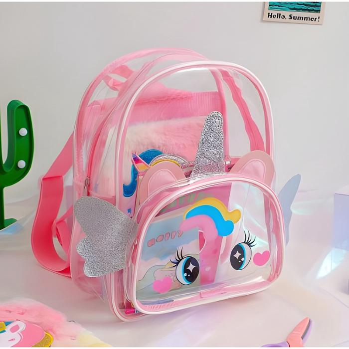 Gambar Tas Ransel Anak PVC Unicorn Sayap Transparan Waterproof Fashion Tas Ransel Anak Mini Transparan Hadiah Ulang Tahun Lucu - Tas Mika Transparan Fashion Anak tasanak Mika Karakter Lucu untuk Sekolah Aktif - Mika-Pink 02 dari Gudang Fashion Tas undefined Tokopedia