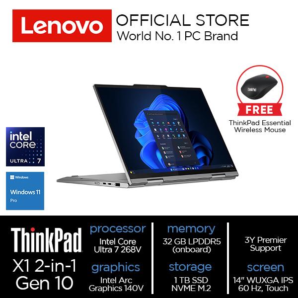 Gambar Lenovo ThinkPad X1 2-in-1 Gen 10 Core Ultra 7 268V 32GB 1TB SSD 14" WUXGA Touchscreen OGS Windows 11 Pro dari FLIXX.ID undefined Tokopedia
