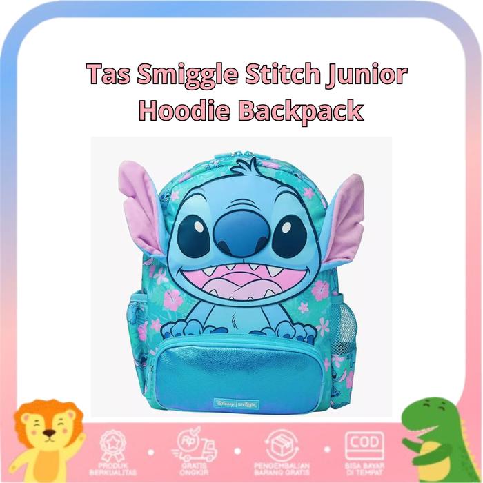 Gambar Tas Smiggle Stitch Junior  Hoodie Backpack Anak Ransel dari Unity Collection undefined Tokopedia
