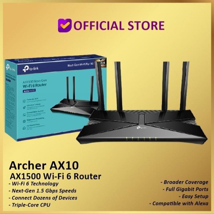 Gambar Tp-Link Archer AX10 AX-1500 WIFI 6 Wireless Router Antena Sinyal Nirkabel AX1500 - Hitam dari Dunia Mas Computer undefined Tokopedia