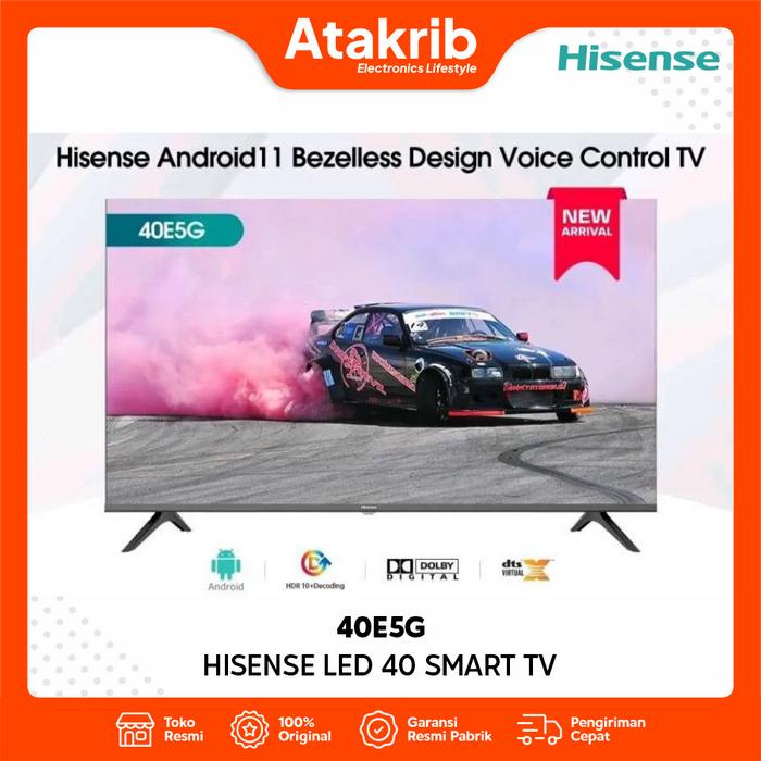 Gambar HISENSE LED 40 40E5G Bezelless Digital Smart Android 11.0 Full HD TV dari Atakrib Elektronik Yogyakarta undefined Tokopedia