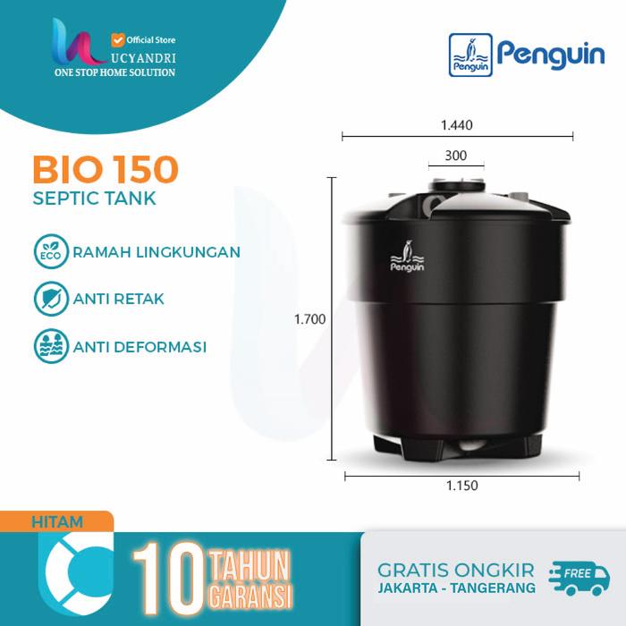 Gambar Septic Tank PENGUIN BIOROTECH 1500 Liter Tangki Septik Pinguin - Hitam dari Lucyandri Official undefined Tokopedia