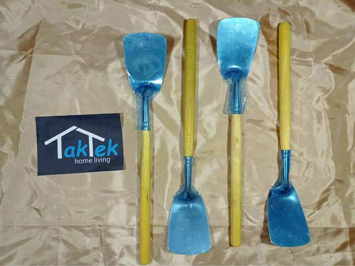 Gambar sutil sotil sotel KECIL BUNTU sodet codet spatula kayu stainless lobang bolong buntu dari TakTek Home Living undefined Tokopedia
