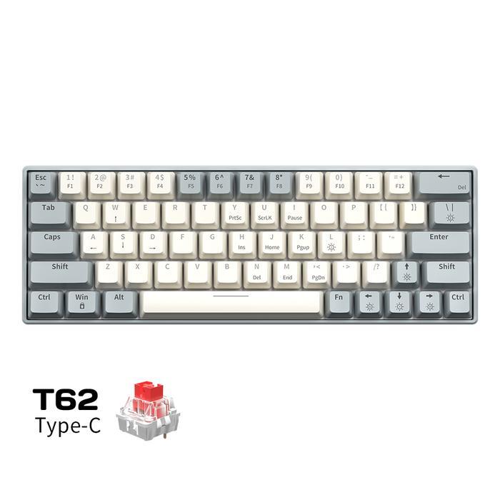 Gambar Terlaris Zifriend T62 Mechanical Keyboard 63-Keys Gaming Mini Keyboard 3-Pin Hot-Swappable Blue/Red Switch Rainbow Light Type-C Wired Keyboard Computer Keyboard 25-Keys Anti-Ghosting(Plug And Play,No Delay) Ready - beige&grey-red switch dari Miminam undefined Tokopedia