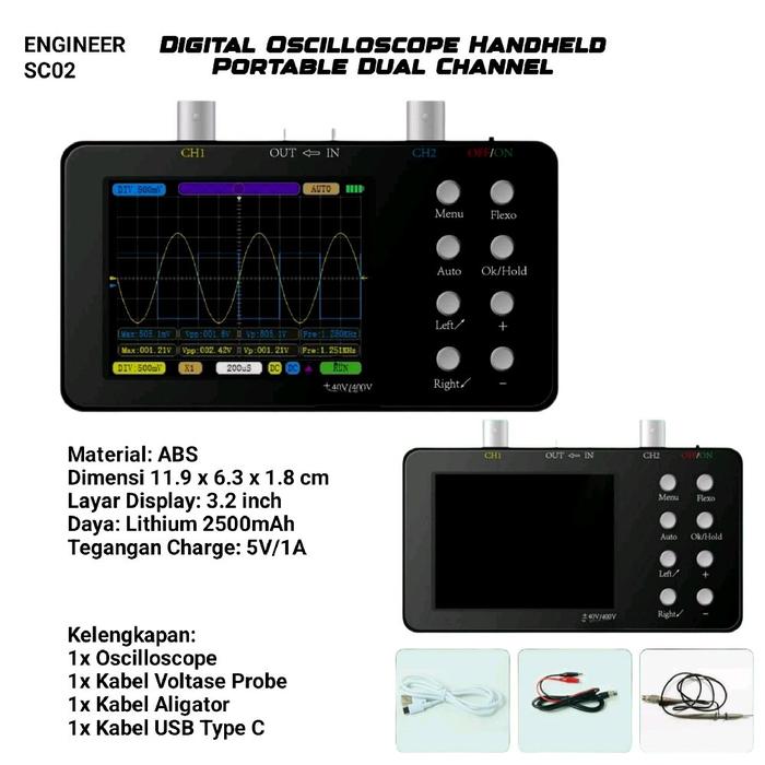 Sc02 Thermometer Jual Digital Oscilloscope Multitester Portable Multimeter High Volt ...