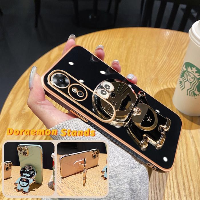 Gambar Casing Ponsel untuk OPPO A17 A17K A9 2020 A5 2020 A31 A8 A59 F1s A54 A55 Case pintar pola Doraemon Tepi mewah Kesing HP Phone Stands silikon penutup belakang penuh kamera Casing pelindung Softcase - Hitam, OPPO A54 4G dari ARYASA PRADENI undefined Tokopedia