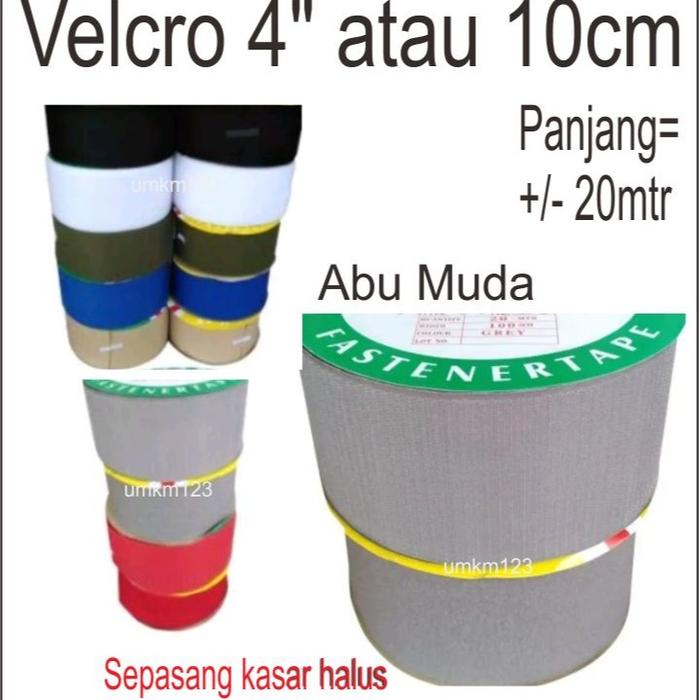 Gambar Perekat Velcro Magic Tape  Perekat Set (Sepasang Kasar  Halus) Perekat Velcro Magic Tape Perekat Sepatu Baju Tas Tas Ransel Kerajinan Perekat Velcro 4 inchi ATAU 10 Cm x 20 Meter - Abu Muda dari umkm123 undefined Tokopedia