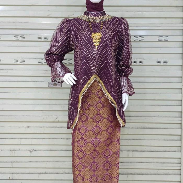 Gambar Baju bodo modern Pesta/Wisuda Wanita Dewasa - Baju saja Burgundy, L dari AR GROSIR by. Indah Shop undefined Tokopedia