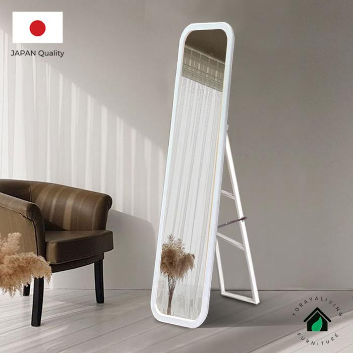 Gambar Toraya Cermin Berdiri Full Body/Cermin Dinding/ Cermin Gantung/Wall Mirror/Standing Mirror MR-160R - Putih dari TorayaLiving undefined Tokopedia