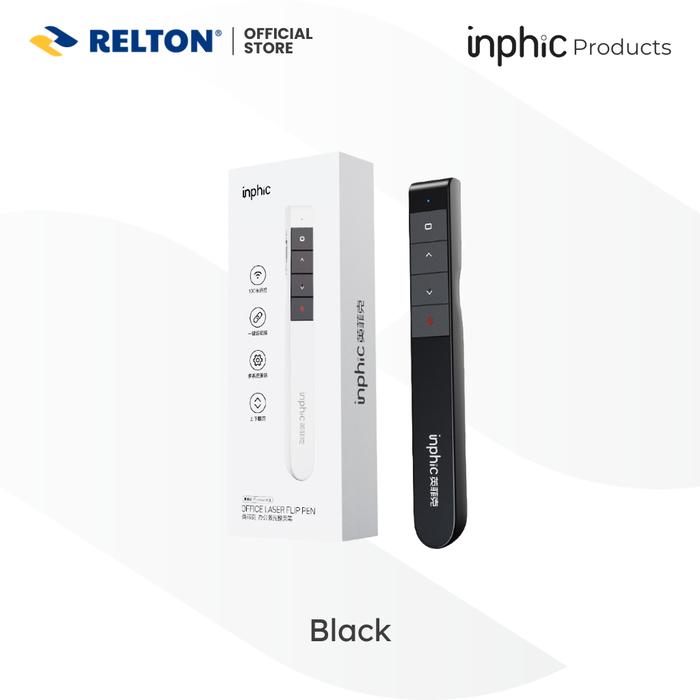 Gambar INPHIC Laser Pointer + Wireless Presenter Pointer Presentasi PPT Rechargeable PL1 - Black dari RELTON undefined Tokopedia