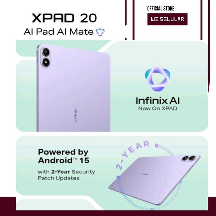 Gambar Infinix XPAD 20 8/256GB 4G/LTE Garansi Resmi bisa SIM - Dreamy Purple dari WESEL undefined Tokopedia