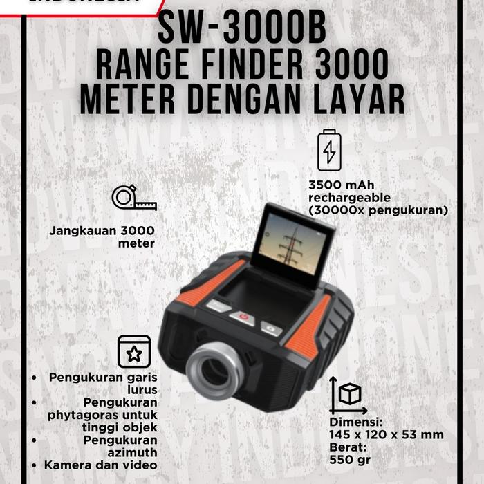 Gambar SNDWAY Range Finder 3000 Meter Pengukur Jarak Laser Teropong Monocular Sipil SW-3000A/3000B - SW-3000B dengan layar dari SNDWAY INDONESIA undefined Tokopedia