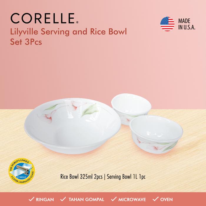 Gambar CORELLE Lilyville Dinner / Set Piring Makan / Set Piring Mangkok Makan - Set 3pcs dari Homeland Store undefined Tokopedia