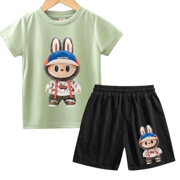 Gambar Baju setelan Anak satu set Laki-Laki dan Perempuan untuk Usia 2-10 Tahun - Fashion Bunda Cowok - SAGE GREEN, S(2-3TH) dari XYZ.kids undefined Tokopedia