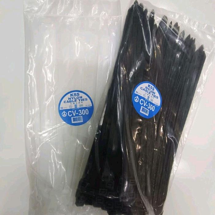 Gambar KSS Nylon Kabel Ties CV-300 300 x 7,6 - Produk Dengan Ukuran 300 x7,6 Hitam dan Putih dari Giant electric undefined Tokopedia