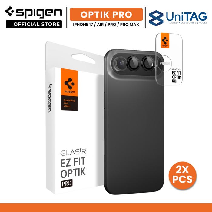 Gambar Camera Lens Protector for iPhone 17 Pro Max Air Spigen GlastR EZFit Optik Pro 2 Pack Anti Gores Scratch Ring Cover - Black, 17 Pro / 17 Pro Max dari Spigen Indonesia undefined Tokopedia