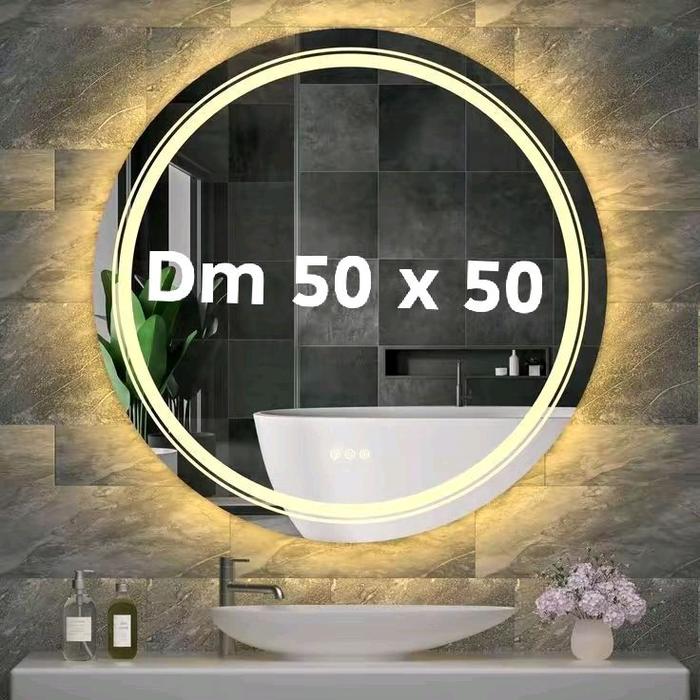 Promo Bathroom Mirrors cermin lampu led touchscreen - cermin oval ...