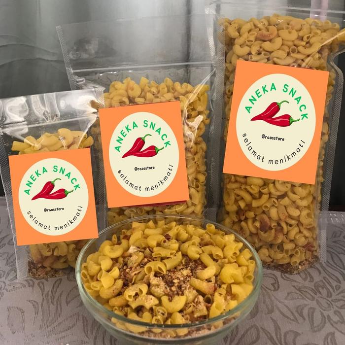 Gambar Makaroni Jelengeng Sangray 260 gram Gurih Pedas Cianjur Food Snack - Level 1 dari Raos Store_NEW undefined Tokopedia