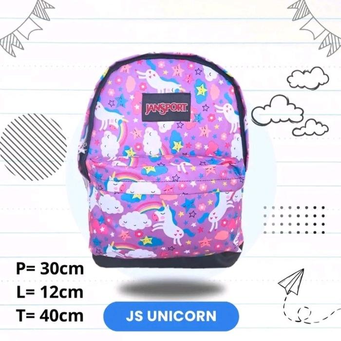 Gambar Ransel Sekolah JS Tas Cewek Model Terbaru Motif Jansport Untuk SD SMP dan SMA Wanita - Backpack - JS Unicorn dari Arin Fashion23 undefined Tokopedia