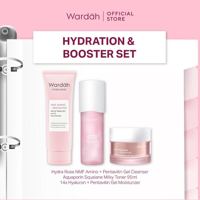 Gambar [PAYDAY GLOW: BUY 200K FREE MOISTURIZER!] WARDAH Paket 3 pcs Gel Moisturizer, Facial Wash, dan Serum - Bright Radiant, Bright Glowing, Calm Acne, Hydrated Plump, Nature Daily, Renew You, Lightening, Nature Daily Cica Aloe - Skincare - HydraBoostToner dari wardahbeautyid undefined Tokopedia