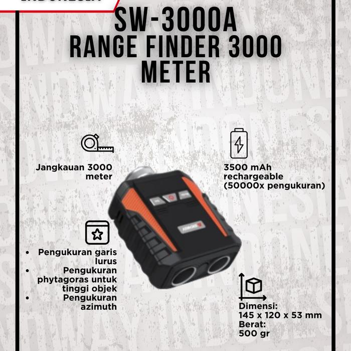 Gambar SNDWAY Range Finder 3000 Meter Pengukur Jarak Laser Teropong Monocular Sipil SW-3000A/3000B - SW-3000A dari SNDWAY INDONESIA undefined Tokopedia