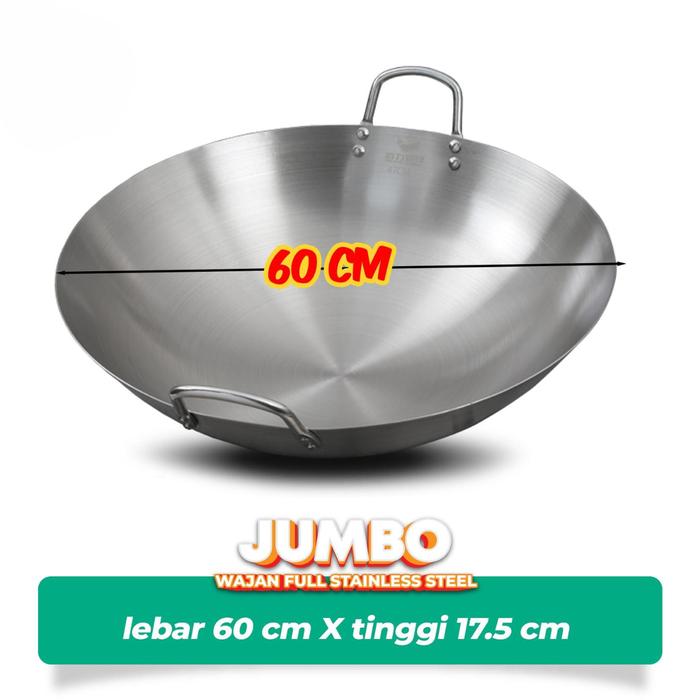 Gambar [BELI LOKAL] Tifale X HL (COD) Wajan Stainless 555 Tebal Ukuran 30 32 34 36 38 40 47 50 55cm KUALITAS PREMIUM GRATIS ONGKIR nasi penggorengan Nasi Penggorengan Steel - 60cm dari Tifale Official Store undefined Tokopedia