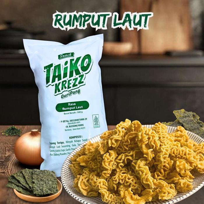 Gambar (HALAL) taiko krezz RASA BARU/Camilan ikan cumi kembang/Camilan murah/ Hadiah makanan/Camilan higienis/snack box/mukbang snack/snack 500g/snack 1kg/cemilan/cemilan enak simple/snack box kekinian/asmrmukbang/Cemilan Murah Halal/Cemilan - Rasa Rumput Laut dari Dunia-Shop undefined Tokopedia