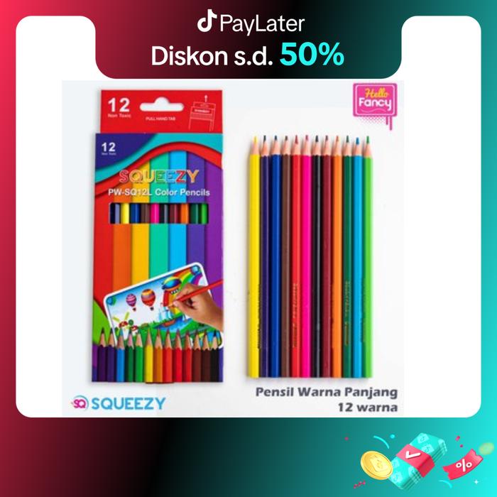 Gambar Pensil Warna Panjang 12 Warna Murah / Bukan Faber castle PW-SQ12L - PW-SQ12L dari HELLO FANCY undefined Tokopedia