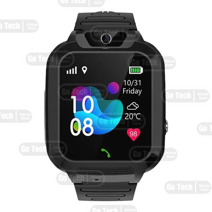 Gambar PREMIUM (READY) terjamin Go Tech - Jam Tangan Anak Anti Air untuk telepon / voice call anak Kids Smart Watch Waterproof Q12 GPS Digital Smartwatch Sertifikasi IP67 GT terlaris - Black-Tahan Air IP67 dari lapakbajulebaran undefined Tokopedia