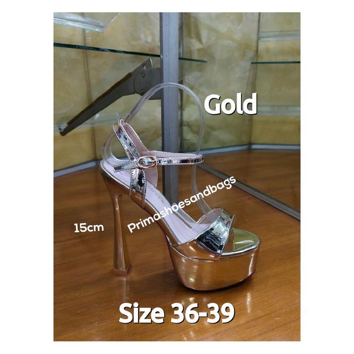 Gambar HEELS IMPORT ANAK DAN DEWASA TERBARU SIZE 34-40 DARI HAK 10.5CM SAMPAI 15CM - K Hak 15cm GOLD, 36 dari primashoesandbags undefined Tokopedia