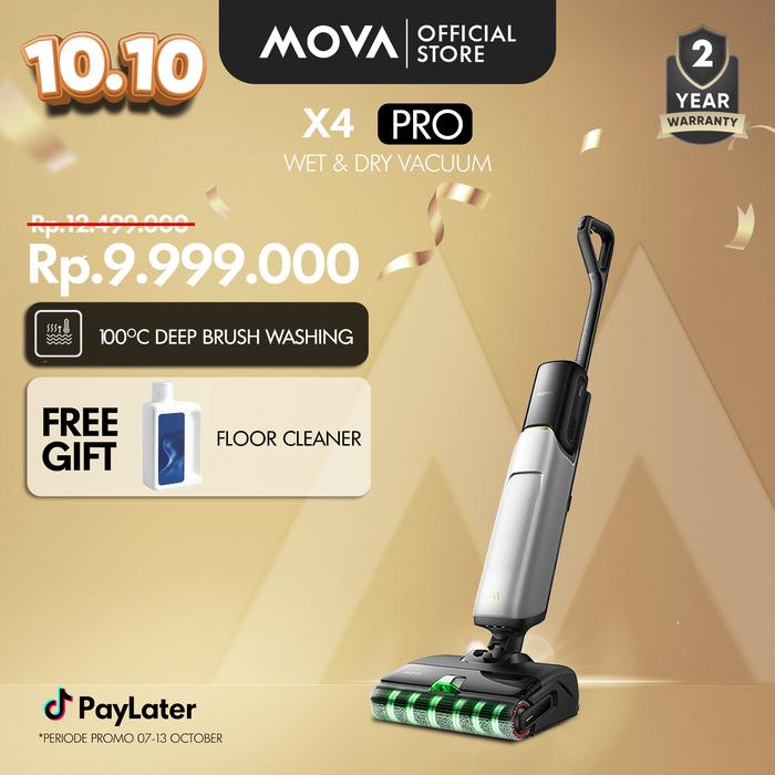 Gambar MOVA X4 Pro Vacuum Cleaner Basah & Kering | Wet and Dry Vacuum 20.000Pa I Air Panas 100°C, Self-Cleaning I 2-in-1 Vacuum dari Mova Indonesia Store undefined Tokopedia
