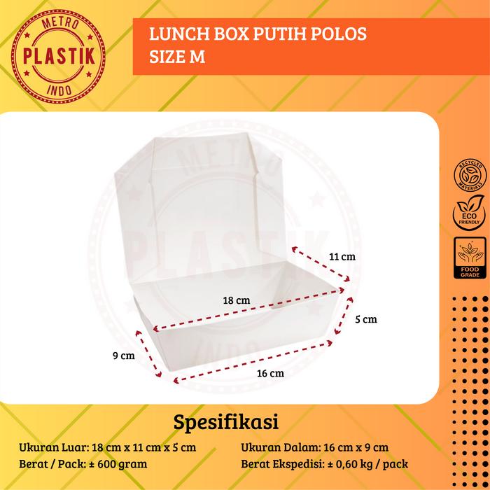 Gambar Paper Lunch Box M L | Kotak Makan Uk M L - Size M dari Metro plastik indo undefined Tokopedia