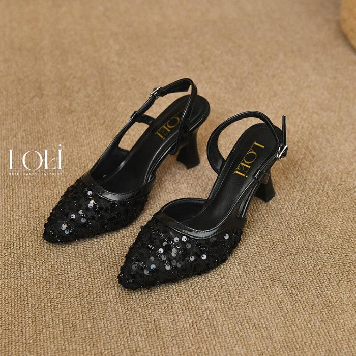 Gambar LOEI Yoora Heels Wanita Elegan Sepatu Hak Tinggi Wisuda 3822 - Black, 36 dari Loei Heels undefined Tokopedia