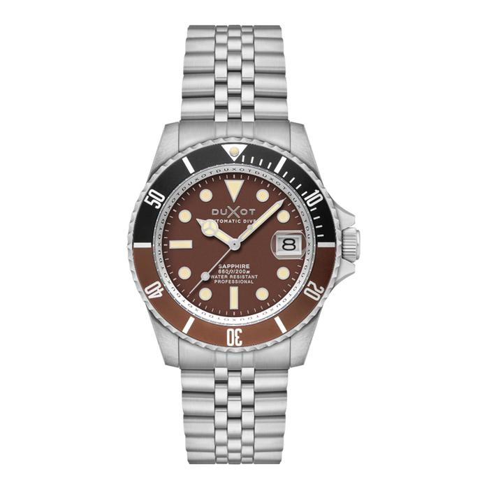 Gambar Jam Tangan Pria DUXOT Atlantica DX-2057-99 Automatic Diver Chocolate Brown Dial Stainless Steel Strap dari Machtwatch Indonesia undefined Tokopedia