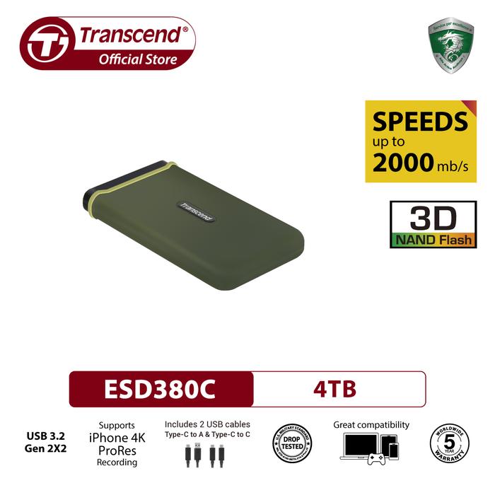 Gambar Transcend ESD380C External SSD USB 3.2 Gen 2x2 (USB 20Gbps) - 4TB dari Transcend Indonesia undefined Tokopedia