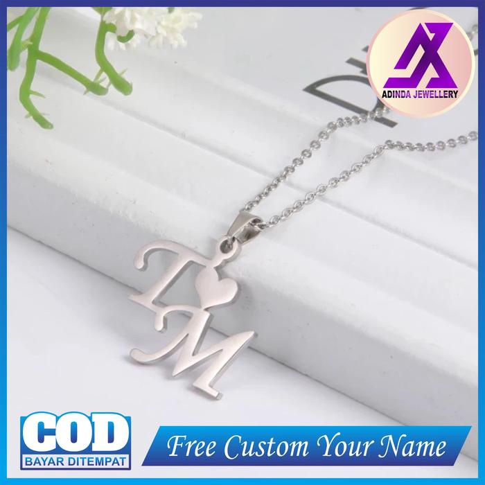 Gambar Kalung Nama Inisial Huruf Titanium Anti Karat Lapis Emas Ukir Nama Fashion Aksesoris Wanita Korea - Silver dari Adinda Jewellery undefined Tokopedia