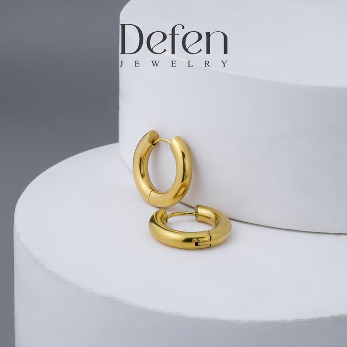 Gambar Defen Jewelry - Anting Bulat Titanium Wanita Anting Gipsy Polos Perhiasan Perempuan Anti Luntur Model Hyuna 659 - Gold dari DefenJewelry undefined Tokopedia