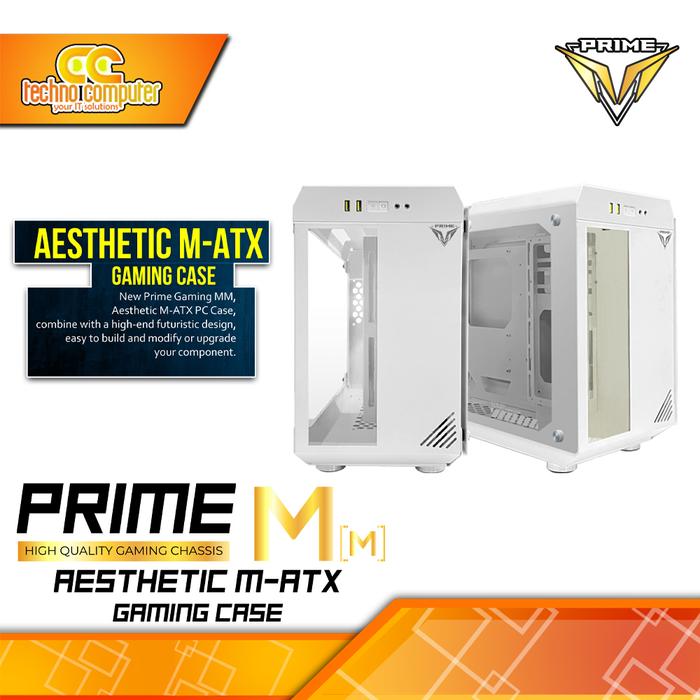 Gambar CASING PRIME GAMING M-[M] - Aesthetic mATX Case Tempered Glass dari Techno Computer Bali undefined Tokopedia