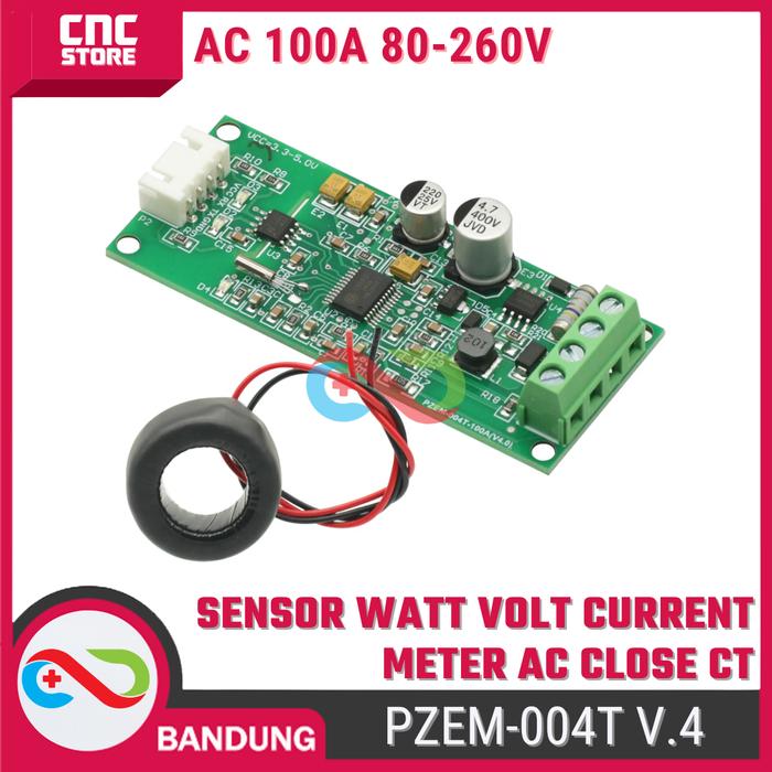 Gambar PZEM-004T SENSOR WATT VOLT CURRENT METER AC 100A 80-260V CLOSE CT - Terminal Block V4 dari CNC STORE BANDUNG undefined Tokopedia